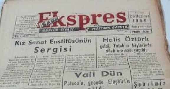 Halis Bey hakkında bir haber-Şark Ekspress gazetesi-1959.jpg