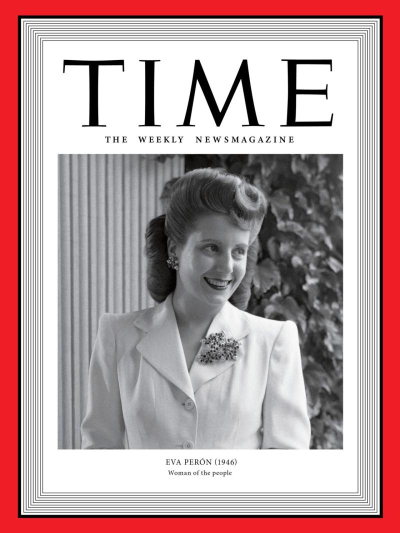 Eva Perón, ünlü Time dergisini kapak konusu olmuştu.jpg