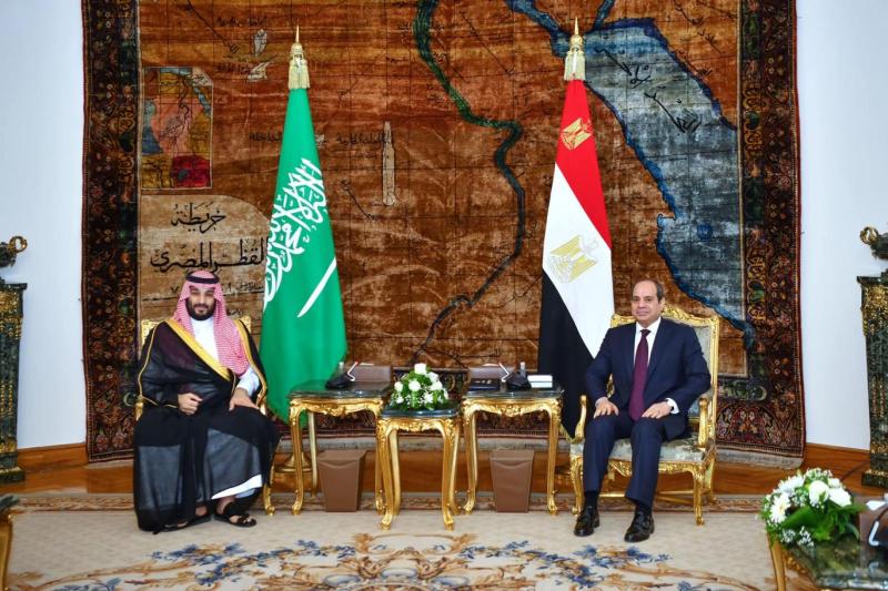 Suudi Veliaht Prensi Muhammed bin Salman ile Abdulfettah Sisi, ortak güvenlik ve ekonomik yatırımlar hususunda anlaştılar. Kaynak-Mısır Cumhurba.jpg