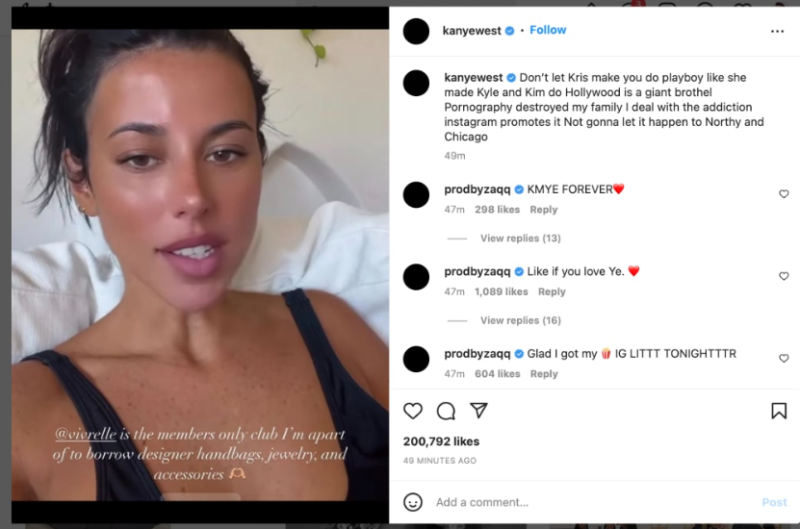 Kanye West, Kylie Jenner'ın eski asistanına seslendi (Instagram / @kanyewest)