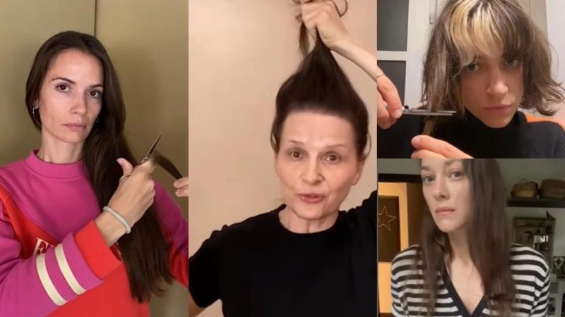 Fransız kadın oyuncular,  İranlı hemcinsleri için saçlarını kesiyorlar.jpg