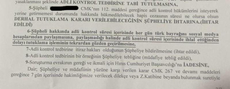 Şeyh Said torunu Ruşen Fırat'a verilen Türk bayrağını 30 gün sosyal medyada  paylaşma cezası itiraz üzerine kaldırıldı, 29 Aralık 2023.jpg