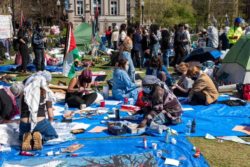 Columbia Üniversitesi kampüsünde kurulan Gazze Dayanışma Kampı, Fotoğraf AFP.jpg