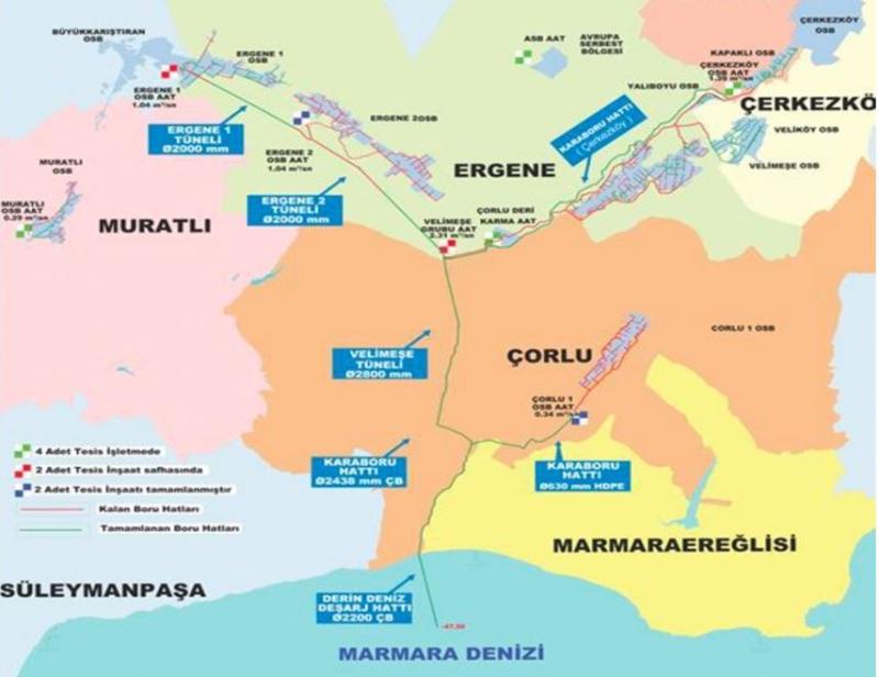 Şekil 4. Ergene havzası derin deniz deşarjı projesi