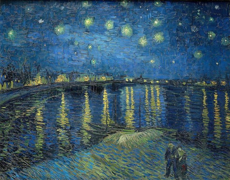 Van Gogh'un "Rhône Nehri Üzerindeki Yıldızlı Gece" tablosu