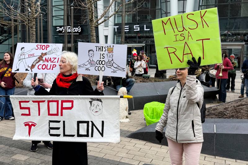 Tesla protesto (AP)