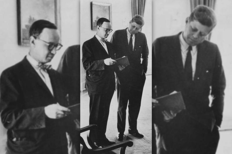 Arthur Schlesinger Jr. Başkan Kennedy ile birlikte / Fotoğraf: John F. Kennedy Başkanlık Kütüphanesi (1962)